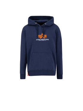 Alpha Industries Alpha Industries Bluza Basic Big Logo Rubber Hoodie Granatowy Regular Fit