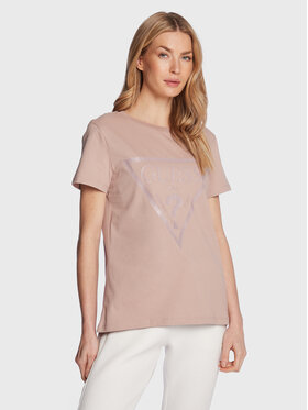 Guess Guess Tričko Adele V2YI07 K8HM0 Ružová Regular Fit