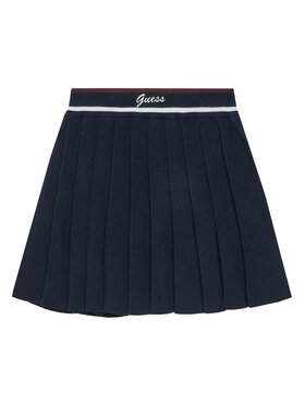 Guess Guess Plisovaná sukňa J5BD16 Z1152 Tmavomodrá Regular Fit