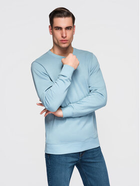 Ombre Ombre Bluza OM-SSBN-0271 Niebieski jasny Regular Fit