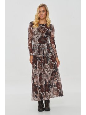 Makadamia Makadamia Sukienka wieczorowa M860 Brązowy Comfortable Fit