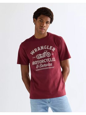 Wrangler Wrangler T-Shirt AMERICANA TEE Czerwony Regular Fit