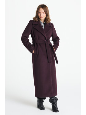 Salme Salme Płaszcz wełniany Verona maxi Fioletowy Regular Fit