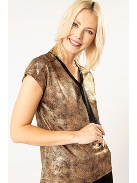 QUIOSQUE QUIOSQUE Halenka TIE BLOUSE Hnědá Regular Fit
