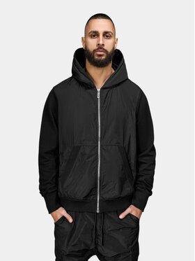MADE BY SOCIETY MADE BY SOCIETY Kurtka anorak Hanorac cu fermoar - H15970 Czarny Basic Fit