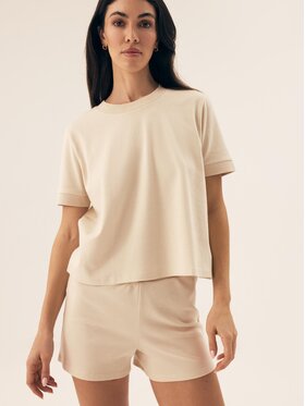 Esotiq Esotiq Piżama 42703 Beżowy Regular Fit