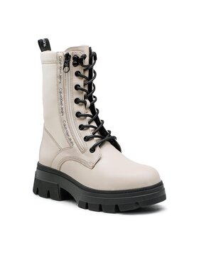 Calvin Klein Jeans Calvin Klein Jeans Trzewiki Chunky Combat Laceup Zip YW0YW00740 Beżowy