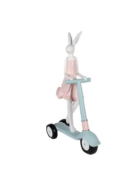 MIAhome MIAhome Figurka dziewczynka królik na hulajnodze 62 cm Kolorowy