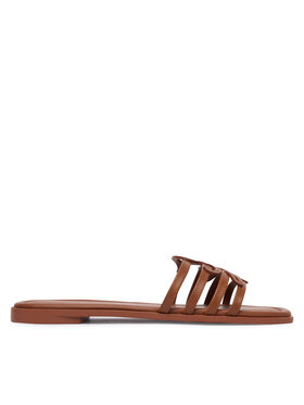 Tommy Hilfiger Tommy Hilfiger Šlepetės Th Script Flat Mule Lth FW0FW09368 Ruda
