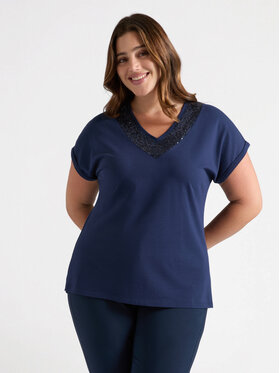 Fiorella Rubino Fiorella Rubino T-Shirt G008L008329N034 Niebieski Regular Fit