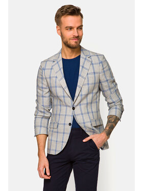 Lancerto Lancerto Marynarka Tunisia Szary Slim Fit