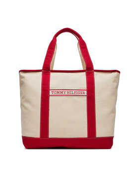 Tommy Hilfiger Tommy Hilfiger Geantă Th Summer Canvas Tote AW0AW17421 Bej