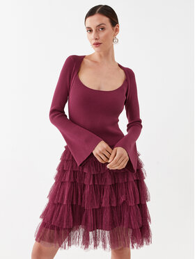 TWINSET TWINSET Коктейлна рокля 232TP3051 Бордо Regular Fit