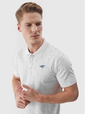 4F 4F Polokošeľa 4FWSS25TPTSM703-10S Biela Regular Fit