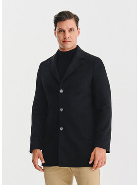 Pako Lorente Pako Lorente Płaszcz wełniany P25WF-7X-020 Czarny Classic Fit