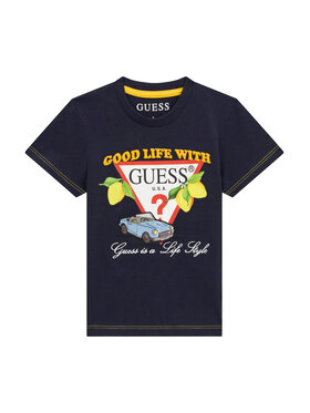 Guess Guess Tričko N6GI07 K8HM4 Tmavomodrá Regular Fit
