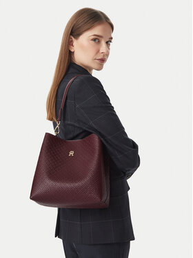 Tommy Hilfiger Tommy Hilfiger Geantă Th Icon Shoulder Bag Mono AW0AW19000 Vișiniu