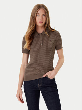 Tommy Hilfiger Tommy Hilfiger Svetr Fine WW0WW41474 Hnědá Regular Fit
