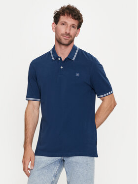 Bugatti Bugatti Polo majica 8150 55001A Mornarsko modra Slim Fit
