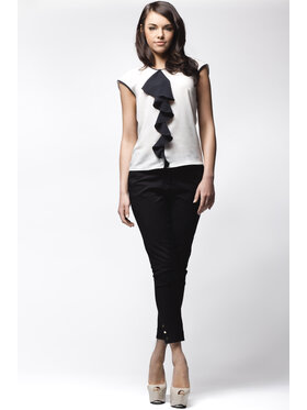 Awama Awama Bluzka A025 Écru Basic Fit