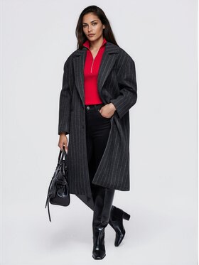 Ombre Ombre Płaszcz przejściowy OW-COLC-0135 Czarny Oversize