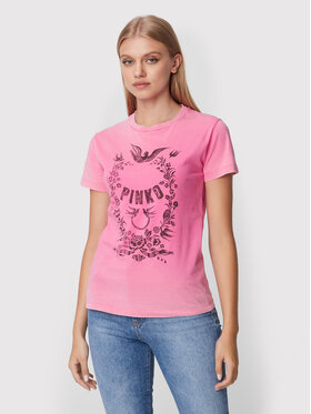Pinko Pinko T-Shirt Trixy 1G18H6 Y7WQ Różowy Regular Fit