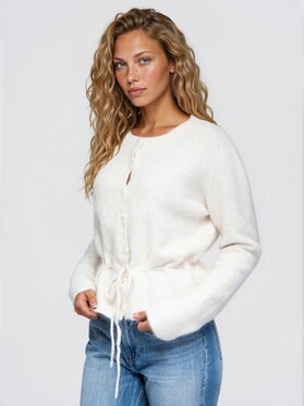 Ombre Ombre Sweter OW-SW-E0068 Beżowy jasny Regular Fit