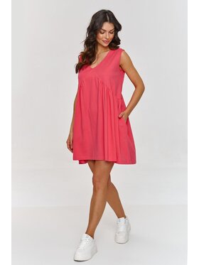 Makadamia Makadamia Sukienka letnia M875 Koralowy A-Line Fit