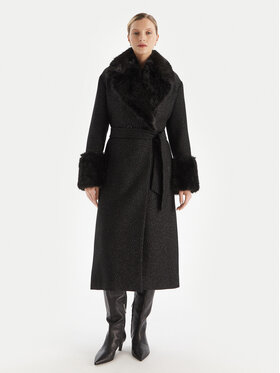 TWINSET TWINSET Płaszcz zimowy 252TT2040 Czarny Regular Fit