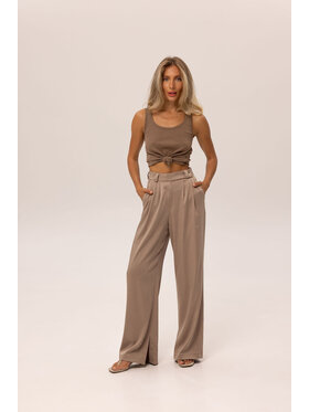 Hottie Hot Hottie Hot Spodnie materiałowe PAY Beżowy Oversize