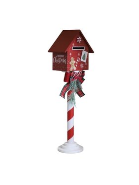 MIAhome MIAhome Figurka Skrzynka na listy świąteczna MDF 74 cm Czerwony