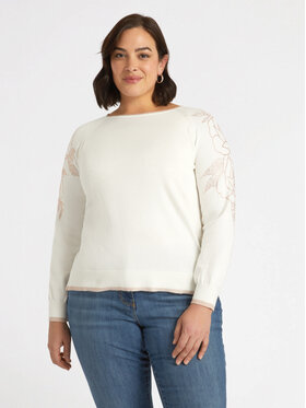 Fiorella Rubino Fiorella Rubino Sweter M075L007913N011 Biały Regular Fit