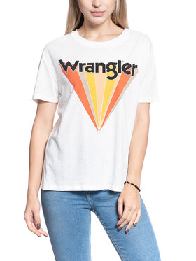 Wrangler Wrangler T-shirt BOYFRIEND TEE Bianco Regular Fit
