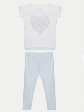 Guess Guess Vaikiškas komplektas K5GG01K6YW4 Balta Regular Fit