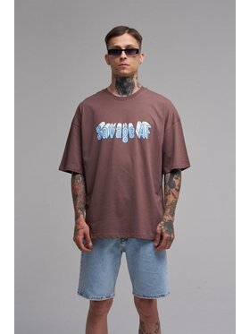 MyStars MyStars T-Shirt Szeroka luźna koszulka z krótkim rękawem 125217 mocha mousse Brązowy Oversize