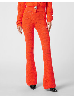 PHILIPP PLEIN PHILIPP PLEIN Spodnie dzianinowe 2385 Pomarańczowy Flare Fit