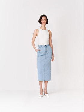 La Mania La Mania Spódnica maxi CRUZ Niebieski jasny Basic Fit