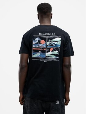 MyStars MyStars T-Shirt Koszulka Z Krótkim Rękawem Męska Czarna MyStars Japan Board XL Czarny Regular Fit