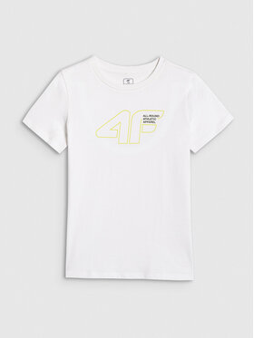 4F 4F T-Shirt BASIC+ Biały Regular Fit