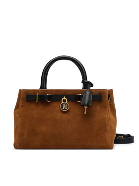 Tommy Hilfiger Tommy Hilfiger Handtasche American Icon Mini Tote Suede Le AW0AW18202 Hellbraun
