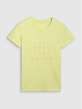 4F 4F T-Shirt FOB SUMMER Żółty jasny Regular Fit
