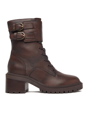 Tommy Hilfiger Tommy Hilfiger Saapad Block Heel Buckled Lace-Up Boot FW0FW09578 Pruun