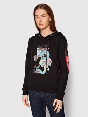 Alpha Industries Alpha Industries Bluza Heritage Dragon 106042 Czarny Regular Fit