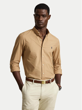 Polo Ralph Lauren Polo Ralph Lauren Marškiniai 710929348503 Tamsiai smėlinė Slim Fit