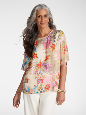 Elena Mirò Elena Mirò Bluzka 2160Z100042N041 Czerwony Boxy Fit
