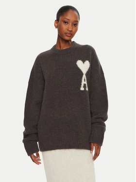 AMI PARIS AMI PARIS Sweater UKS025.KN0032 Szürke Regular Fit