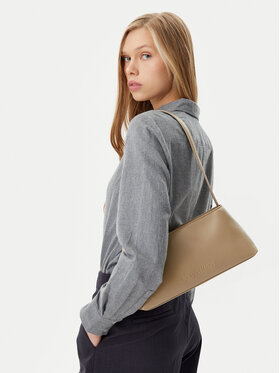 Calvin Klein Calvin Klein Torebka Embossed Logo Shoulder Bag K60K612550 Beżowy