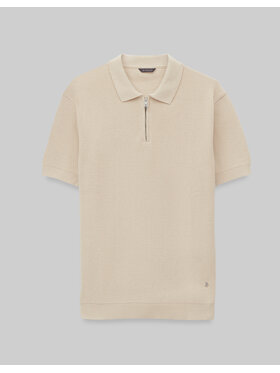 Borgio Borgio Polo crespino Beżowy jasny Classic Fit
