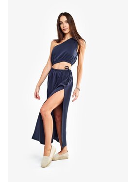 MANDRAGORA MANDRAGORA Sukienka letnia Tencel Milo Granatowy Relaxed Fit