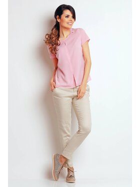 Awama Awama Bluzka A138 Różowy Basic Fit